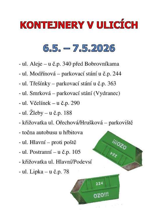 KONTEJNERY V ULICÍCH